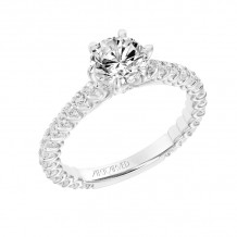 Artcarved Bridal Semi-Mounted with Side Stones Classic Engagement Ring Arabelle 14K White Gold - 31-V805ERW-E.01