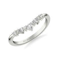 Artcarved Bridal Mounted with Side Stones Contemporary Diamond Wedding Band 14K White Gold - 31-V1017W-L.00