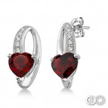 Ashi Diamonds Silver Heart Gemstone Earrings