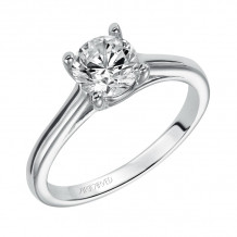 Artcarved Bridal Mounted with CZ Center Classic Solitaire Engagement Ring Abby 14K White Gold - 31-V299ERW-E.00