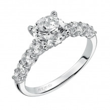 Artcarved Bridal Semi-Mounted with Side Stones Classic Diamond Engagement Ring Leandra 14K White Gold - 31-V508FRW-E.01