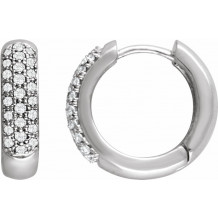 14K White 1/3 CTW Diamond Pavu00e9 Hoop Earrings - 6715060000P
