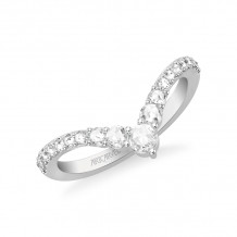 Artcarved Bridal Mounted with Side Stones Contemporary Diamond Anniversary Ring 14K White Gold - 33-V9412W-L.00
