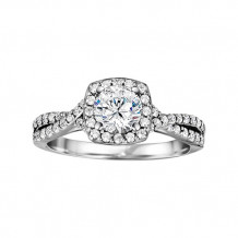 True Romance Platinum 0.48ct Diamond Halo Semi Mount Engagement Ring