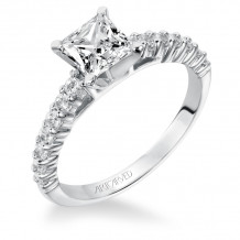 Artcarved Bridal Mounted with CZ Center Classic Diamond Engagement Ring Ella 14K White Gold - 31-V239ECW-E.00
