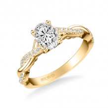 Artcarved Bridal Semi-Mounted with Side Stones Contemporary Lyric Engagement Ring Tilda 18K Yellow Gold - 31-V1012EVY-E.03