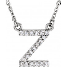 14K White Initial Z .08 CTW Diamond 16 Necklace - 67311125P