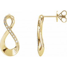 14K Yellow .08 CTW Diamond Infinity-Inspired Earrings - 68976101P