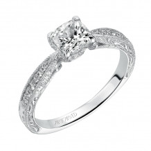 Artcarved Bridal Semi-Mounted with Side Stones Vintage Engagement Ring Harlow 14K White Gold - 31-V497EUW-E.01