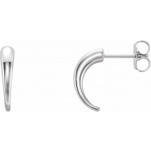 14K White J-Hoop Earrings - 86611600P