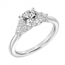 Artcarved Bridal Mounted with CZ Center Classic 3-Stone Engagement Ring Maryann 14K White Gold - 31-V865ERW-E.00