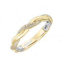 Artcarved Bridal Mounted with Side Stones Contemporary Lyric Diamond Wedding Band Starla 18K Yellow Gold Primary & White Gold - 31-V920YW-L.01