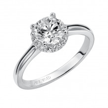 Artcarved Bridal Semi-Mounted with Side Stones Classic Halo Engagement Ring Allison 14K White Gold - 31-V325ERW-E.01
