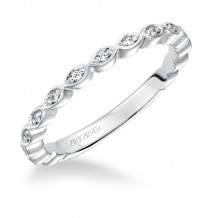 Artcarved Bridal Mounted with Side Stones Contemporary Fashion Diamond Anniversary Band Christine 14K White Gold - 33-V3023W-L.00