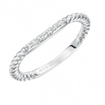 Artcarved Bridal Mounted with Side Stones Contemporary Diamond Wedding Band Margo 14K White Gold - 31-V570W-L.00