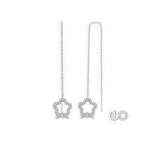 Ashi Diamonds 10k White Gold Diamond Flower Threader Earrings