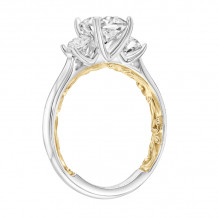 Artcarved Bridal Mounted with CZ Center Classic Lyric 3-Stone Engagement Ring Christy 18K White Gold Primary & 18K Yellow Gold - 31-V917GUWY-E.02