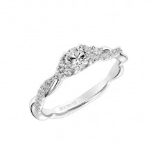 Artcarved Bridal Mounted Mined Live Center Contemporary One Love Engagement Ring Dani 14K White Gold - 31-V889ARW-E.00