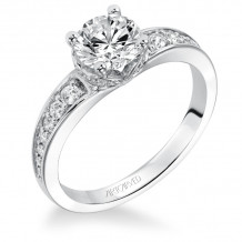 Artcarved Bridal Mounted with CZ Center Classic Engagement Ring Norah 14K White Gold - 31-V363ERW-E.00