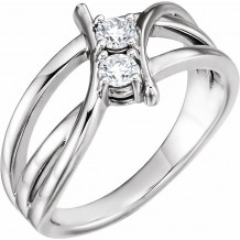 14K White 1/4 CTW Diamond Two-Stone Ring - 123228600P