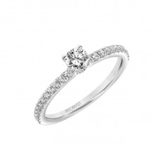 Artcarved Bridal Mounted Mined Live Center Classic One Love Engagement Ring Sybil 14K White Gold - 31-V544ARW-E.00