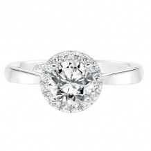 Artcarved Bridal Mounted with CZ Center Classic Halo Engagement Ring Maisy 14K White Gold - 31-V669ERW-E.00