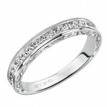Artcarved Bridal Mounted with Side Stones Vintage Fashion Diamond Anniversary Band 14K White Gold - 33-V9118W-L.00