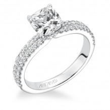 Artcarved Bridal Semi-Mounted with Side Stones Classic Diamond Engagement Ring Pippa 14K White Gold - 31-V619GUW-E.01