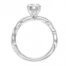 Artcarved Bridal Mounted with CZ Center Contemporary Twist Engagement Ring Cassidy 18K White Gold - 31-V871ERW-E.02
