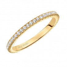 Artcarved Bridal Mounted with Side Stones Contemporary Stackable Eternity Anniversary Band 14K Yellow Gold - 33-V88B4Y65-L.00