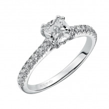Artcarved Bridal Semi-Mounted with Side Stones Classic Engagement Ring Justine 14K White Gold - 31-V427EUW-E.01