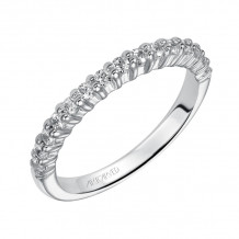 Artcarved Bridal Mounted with Side Stones Classic Diamond Wedding Band Ella 14K White Gold - 31-V239W-L.00
