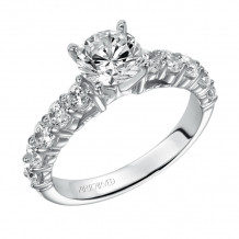 Artcarved Bridal Semi-Mounted with Side Stones Classic Diamond Engagement Ring Alyssa 14K White Gold - 31-V296ERW-E.01