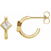14K Yellow 1/3 CTW Diamond Hoop Earrings - 87081606P