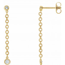14K Yellow 1/5 CTW Diamond Bezel Set Chain Earrings - 65346360001P