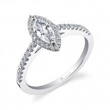 0.26tw Semi-Mount Engagement Ring With 1/2ct Marquise Head