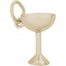 14k Gold Champagne Glass Charm