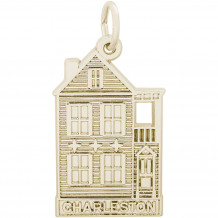 14k Gold Charleston Row House  Charm