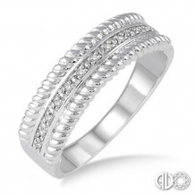 Ashi Diamonds Silver Rope Ring