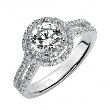 Artcarved Bridal Mounted with CZ Center Classic Halo Engagement Ring Callie 14K White Gold - 31-V374ERW-E.00