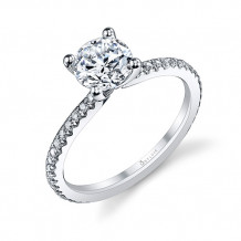 0.21tw Semi-Mount Engagement Ring With 1ct Round Head