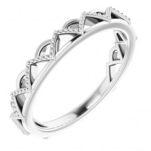 14K White Stackable Crown Ring - 51891101P