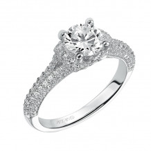 Artcarved Bridal Semi-Mounted with Side Stones Contemporary Engagement Ring Jillian 14K White Gold - 31-V391ERW-E.01