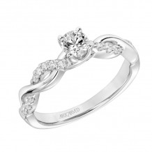 Artcarved Bridal Mounted Mined Live Center Contemporary One Love Engagement Ring Gabriella 18K White Gold - 31-V319ARW-E.04
