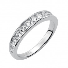 Artcarved Bridal Mounted with Side Stones Contemporary Halo Engagement Ring Simone 14K White Gold - 31-V361W-L.00