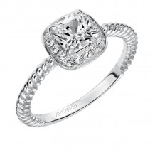 Artcarved Bridal Mounted with CZ Center Contemporary Halo Engagement Ring Darla 14K White Gold - 31-V547EUW-E.00
