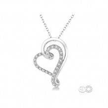 Ashi 10k White Gold Single Cut Diamond Heart Pendant