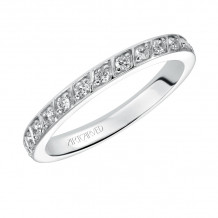 Artcarved Bridal Mounted with Side Stones Contemporary Eternity Diamond Anniversary Band 14K White Gold - 33-V90C4W65-L.00