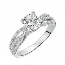 Artcarved Bridal Mounted with CZ Center Contemporary Twist Diamond Engagement Ring Marybeth 14K White Gold - 31-V422ERW-E.00