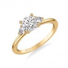Artcarved Bridal Semi-Mounted with Side Stones Classic Engagement Ring 18K Yellow Gold - 31-V1033ERY-E.03